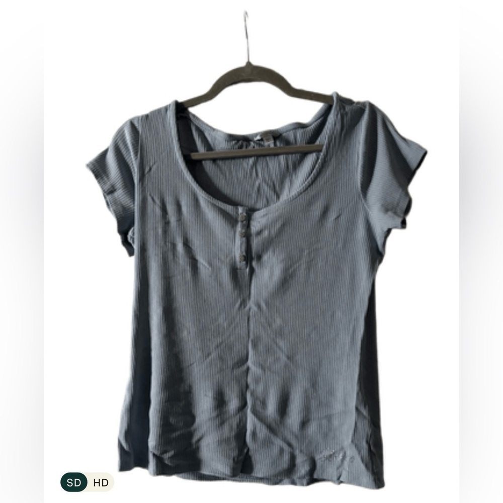 Guess Karlee Jewel-Buttoned Henley Top